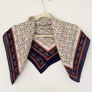 Vintage Horse bit Equestrian Square Scarf Regency Preppy Old Money Riding Polo